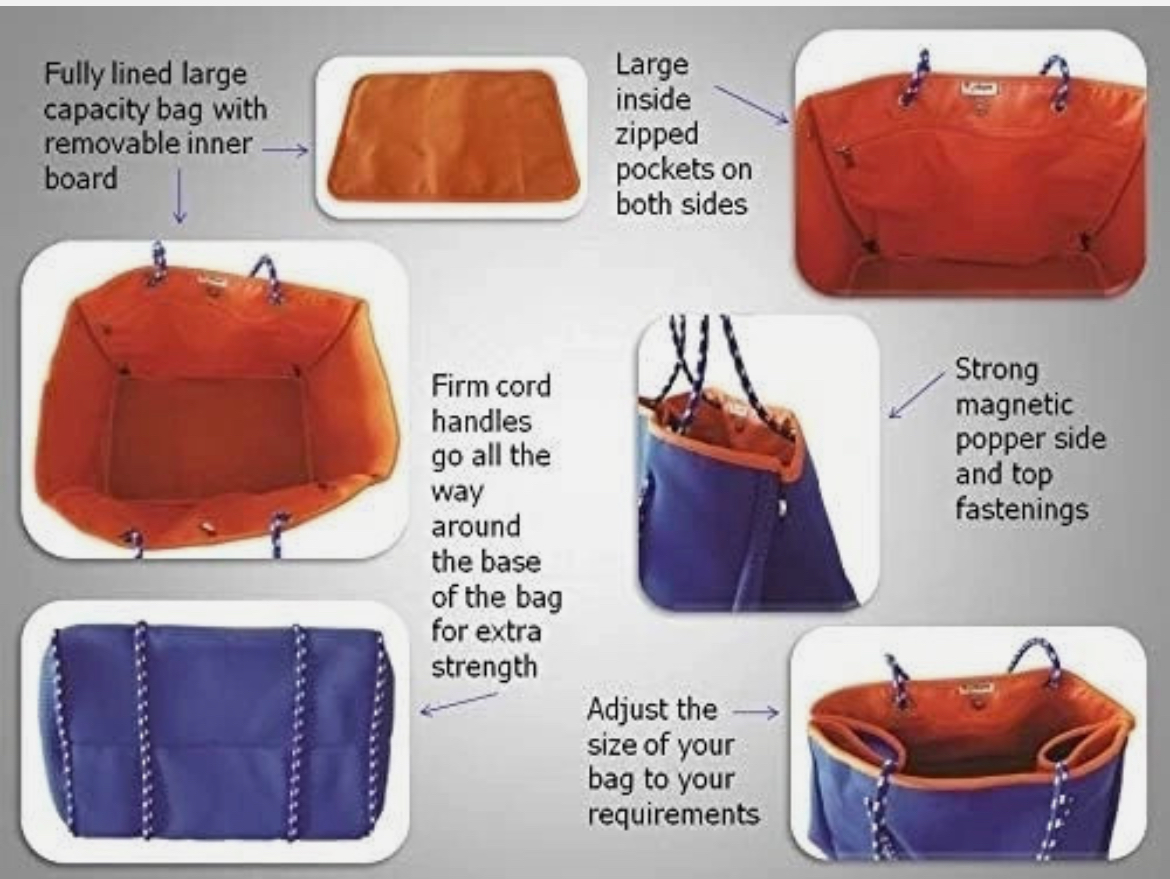 Vorsure Neoprene Beach Tote Bags Large Multi-Purpose - Image 4