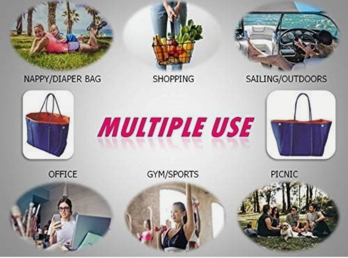 Vorsure Neoprene Beach Tote Bags Large Multi-Purpose - Image 4