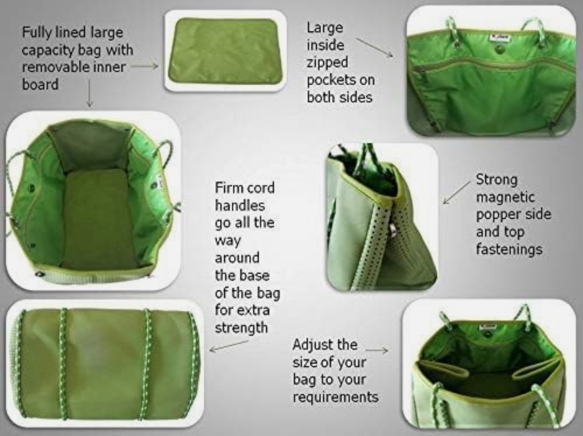 Vorsure Neoprene Beach Tote Bags Large Multi-Purpose - Image 3