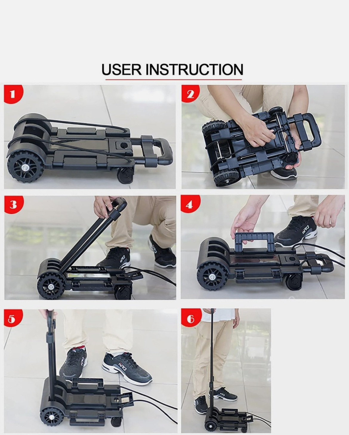 LIGHTWEIGHT COMPACT FOLDING LUGGAGE TROLLEY - Image 7