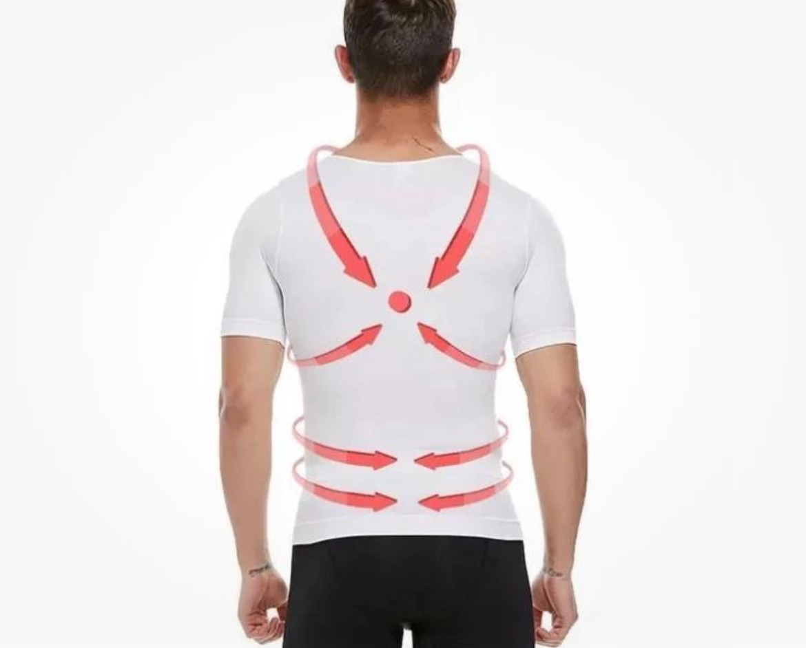 MEN SLIMMING BODY SHAPER COMPRESSION UNDERWEAR SHIRT - Image 4
