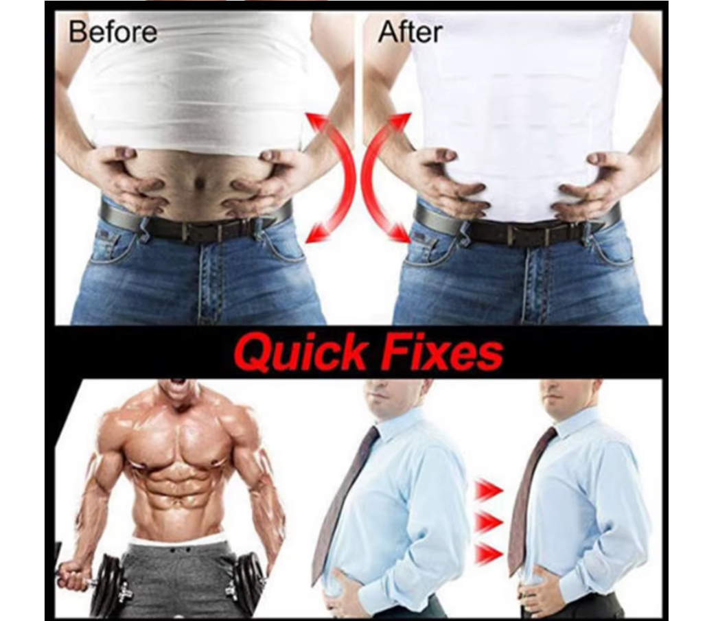 MEN SLIMMING BODY SHAPER COMPRESSION UNDERWEAR SHIRT - Image 5