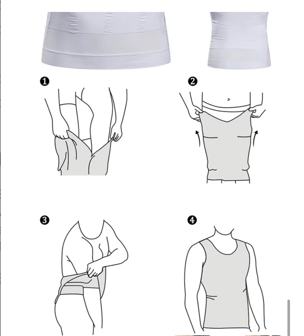 MEN SLIMMING BODY SHAPER COMPRESSION UNDERWEAR SHIRT - Image 7