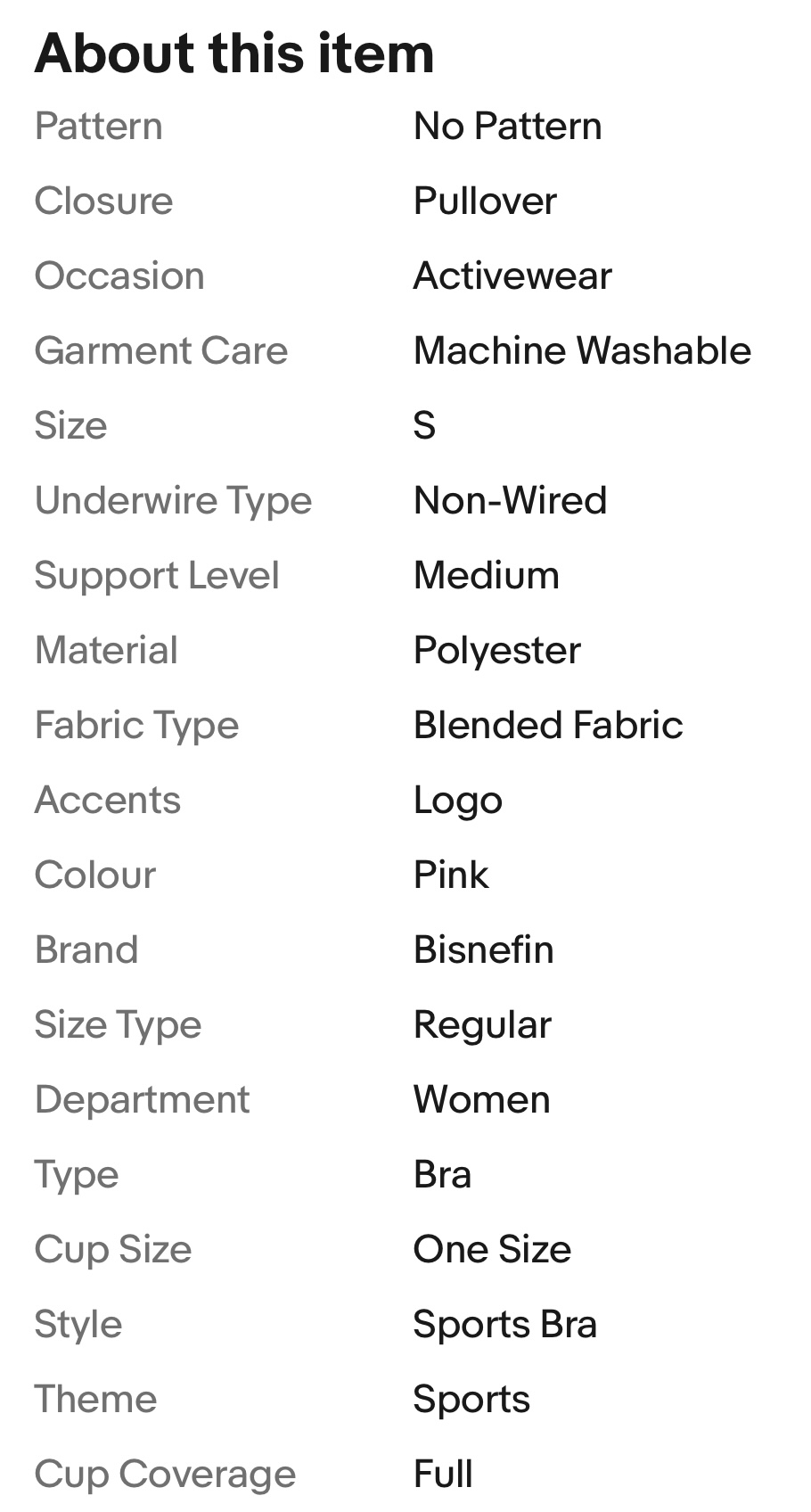 Sports Bra Size (small) - Image 7